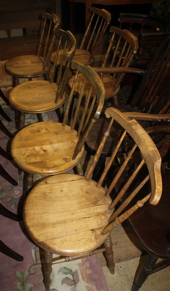 Set of 6 Beech kitchen chairs